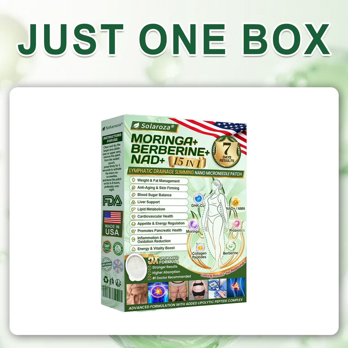 🏆Official Pharmacy Direct | Solaroza® Moringa & Berberine 15-IN-1 Nano Microneedle Patch