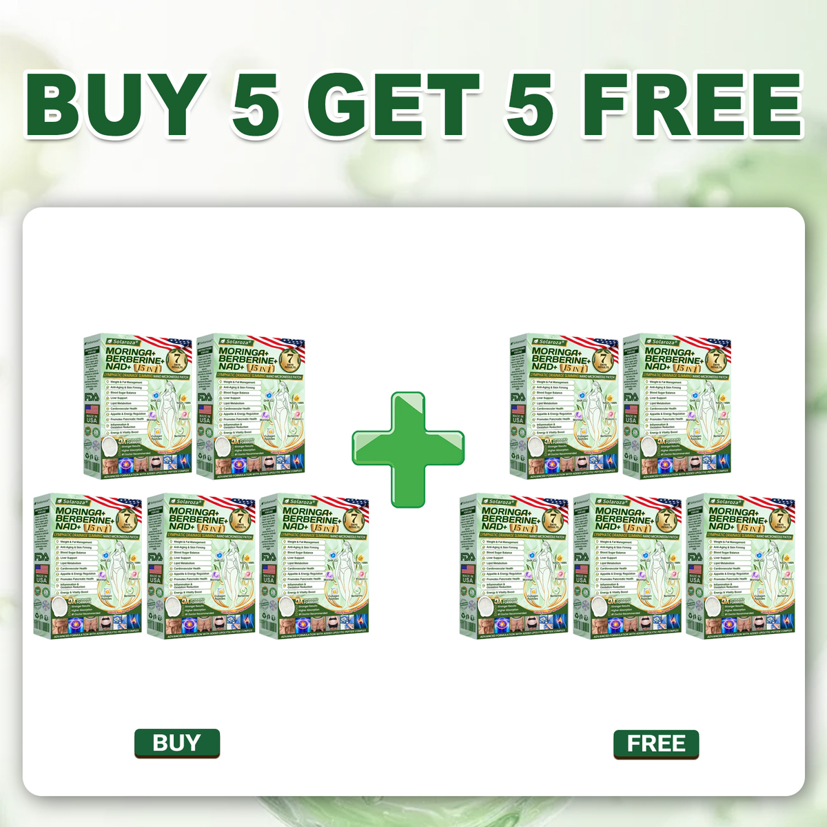 🏆Official Pharmacy Direct | Solaroza® Moringa & Berberine 15-IN-1 Nano Microneedle Patch